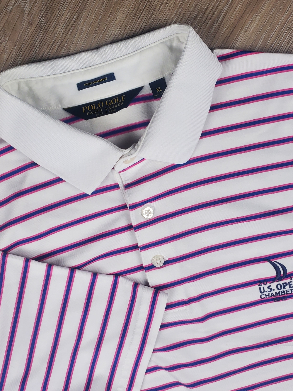Polo Golf Ralph Lauren 2015 U.S. Open Chambers Bay Striped Polo XL